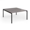 Connex Goal-Post 1400 x 1600 x 725mm Back to Back Desk ( 2 x 1400mm ) - Black Frame / Grey Oak Top - GCO1416-K-GO