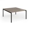 Connex Goal-Post 1400 x 1600 x 725mm Back to Back Desk ( 2 x 1400mm ) - Black Frame / Nebraska Oak Top - GCO1416-K-NO