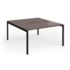 Connex Goal-Post 1400 x 1600 x 725mm Back to Back Desk ( 2 x 1400mm ) - Black Frame / Walnut Top - GCO1416-K-W