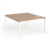 Connex Goal-Post 1400 x 1600 x 725mm Back to Back Desk ( 2 x 1400mm ) - White Frame / Beech Top - GCO1416-WH-B