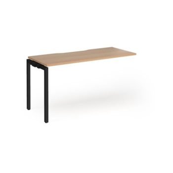 Connex Goal-Post 1400 x 600 x 725mm Single Add On Bay - Black Frame / Beech Top - GCO146-AB-K-B