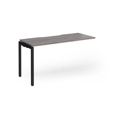 Connex Goal-Post 1400 x 600 x 725mm Single Add On Bay - Black Frame / Grey Oak Top - GCO146-AB-K-GO
