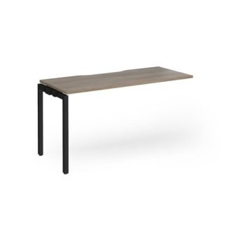 Connex Goal-Post 1400 x 600 x 725mm Single Add On Bay - Black Frame / Nebraska Oak Top - GCO146-AB-K-NO