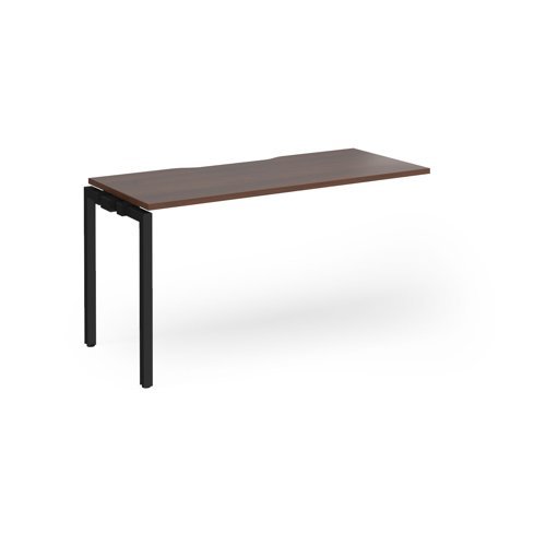 Connex Goal-Post 1400 x 600 x 725mm Single Add On Bay - Black Frame / Walnut Top - GCO146-AB-K-W
