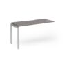 Connex Goal-Post 1400 x 600 x 725mm Single Add On Bay - Silver Frame / Grey Oak Top - GCO146-AB-S-GO