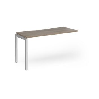 Connex Goal-Post 1400 x 600 x 725mm Single Add On Bay - Silver Frame / Nebraska Oak Top - GCO146-AB-S-NO