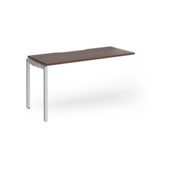 Connex Goal-Post 1400 x 600 x 725mm Single Add On Bay - Silver Frame / Walnut Top - GCO146-AB-S-W