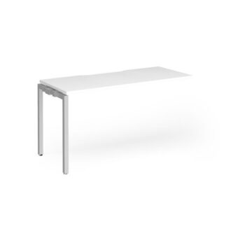 Connex Goal-Post 1400 x 600 x 725mm Single Add On Bay - Silver Frame / White Top - GCO146-AB-S-WH
