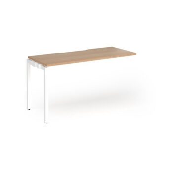 Connex Goal-Post 1400 x 600 x 725mm Single Add On Bay - White Frame / Beech Top - GCO146-AB-WH-B