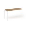 Connex Goal-Post 1400 x 600 x 725mm Single Add On Bay - White Frame / Oak Top - GCO146-AB-WH-O
