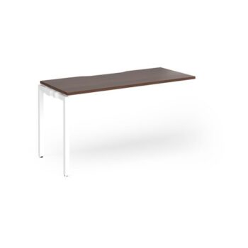 Connex Goal-Post 1400 x 600 x 725mm Single Add On Bay - White Frame / Walnut Top - GCO146-AB-WH-W