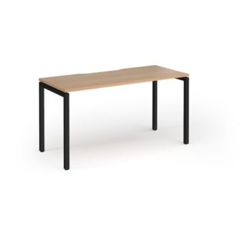 Connex Goal-Post 1400 x 600 x 725mm Single Desk - Black Frame / Beech Top - GCO146-K-B