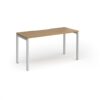 Connex Goal-Post 1400 x 600 x 725mm Single Desk - Silver Frame / Oak Top - GCO146-S-O