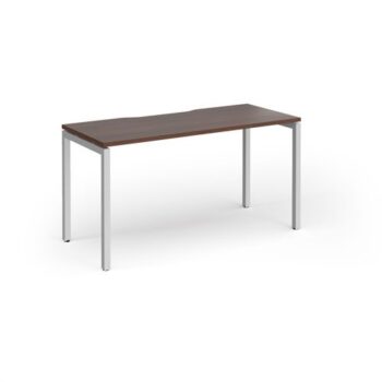 Connex Goal-Post 1400 x 600 x 725mm Single Desk - Silver Frame / Walnut Top - GCO146-S-W