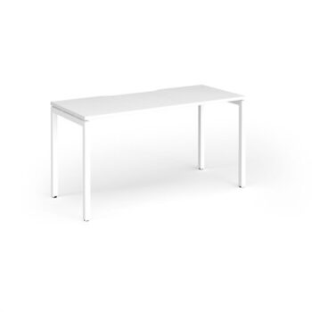 Connex Goal-Post 1400 x 600 x 725mm Single Desk - White Frame / White Top - GCO146-WH-WH