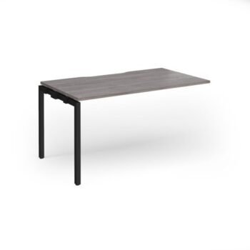 Connex Goal-Post 1400 x 800 x 725mm Single Add On Bay - Black Frame / Grey Oak Top - GCO148-AB-K-GO