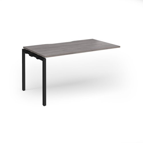 Connex Goal-Post 1400 x 800 x 725mm Single Add On Bay - Black Frame / Grey Oak Top - GCO148-AB-K-GO