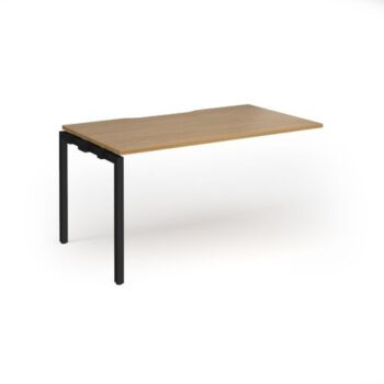 Connex Goal-Post 1400 x 800 x 725mm Single Add On Bay - Black Frame / Oak Top - GCO148-AB-K-O