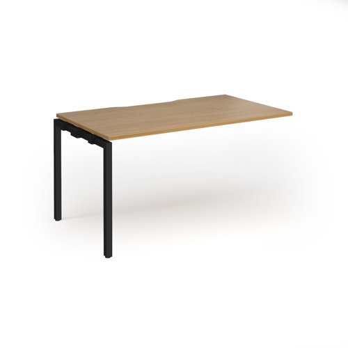 Connex Goal-Post 1400 x 800 x 725mm Single Add On Bay - Black Frame / Oak Top - GCO148-AB-K-O