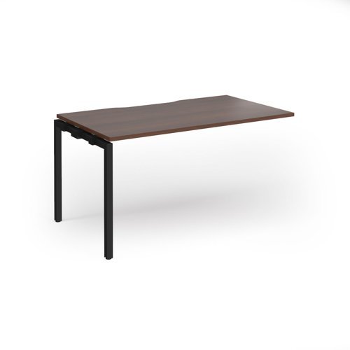 Connex Goal-Post 1400 x 800 x 725mm Single Add On Bay - Black Frame / Walnut Top - GCO148-AB-K-W