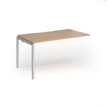 Connex Goal-Post 1400 x 800 x 725mm Single Add On Bay - Silver Frame / Beech Top - GCO148-AB-S-B