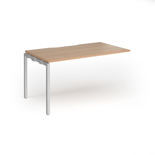 Connex Goal-Post 1400 x 800 x 725mm Single Add On Bay - Silver Frame / Beech Top - GCO148-AB-S-B