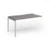 Connex Goal-Post 1400 x 800 x 725mm Single Add On Bay - Silver Frame / Grey Oak Top - GCO148-AB-S-GO