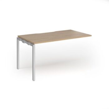 Connex Goal-Post 1400 x 800 x 725mm Single Add On Bay - Silver Frame / Kendal Oak Top - GCO148-AB-S-KO