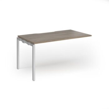 Connex Goal-Post 1400 x 800 x 725mm Single Add On Bay - Silver Frame / Nebraska Oak Top - GCO148-AB-S-NO