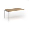 Connex Goal-Post 1400 x 800 x 725mm Single Add On Bay - Silver Frame / Oak Top - GCO148-AB-S-O