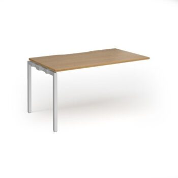 Connex Goal-Post 1400 x 800 x 725mm Single Add On Bay - Silver Frame / Oak Top - GCO148-AB-S-O