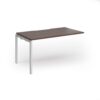 Connex Goal-Post 1400 x 800 x 725mm Single Add On Bay - Silver Frame / Walnut Top - GCO148-AB-S-W