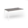 Connex Goal-Post 1400 x 800 x 725mm Single Add On Bay - White Frame / Grey Oak Top - GCO148-AB-WH-GO