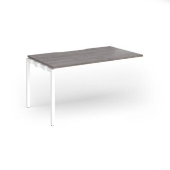 Connex Goal-Post 1400 x 800 x 725mm Single Add On Bay - White Frame / Grey Oak Top - GCO148-AB-WH-GO