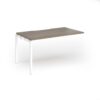 Connex Goal-Post 1400 x 800 x 725mm Single Add On Bay - White Frame / Nebraska Oak Top - GCO148-AB-WH-NO
