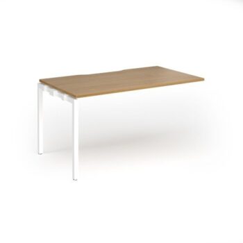 Connex Goal-Post 1400 x 800 x 725mm Single Add On Bay - White Frame / Oak Top - GCO148-AB-WH-O