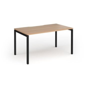Connex Goal-Post 1400 x 800 x 725mm Single Desk - Black Frame / Beech Top - GCO148-K-B