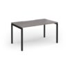Connex Goal-Post 1400 x 800 x 725mm Single Desk - Black Frame / Grey Oak Top - GCO148-K-GO