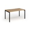 Connex Goal-Post 1400 x 800 x 725mm Single Desk - Black Frame / Oak Top - GCO148-K-O