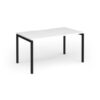 Connex Goal-Post 1400 x 800 x 725mm Single Desk - Black Frame / White Top - GCO148-K-WH