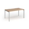 Connex Goal-Post 1400 x 800 x 725mm Single Desk - Silver Frame / Beech Top - GCO148-S-B