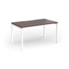Connex Goal-Post 1400 x 800 x 725mm Single Desk - White Frame / Walnut Top - GCO148-WH-W