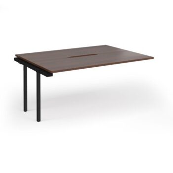 Connex Goal-Post 1600 x 1200 x 725mm Back to Back Add On Bay - Black Frame / Walnut Top - GCO1612-AB-K-W