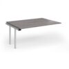 Connex Goal-Post 1600 x 1200 x 725mm Back to Back Add On Bay - Silver Frame / Grey Oak Top - GCO1612-AB-S-GO