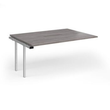 Connex Goal-Post 1600 x 1200 x 725mm Back to Back Add On Bay - Silver Frame / Grey Oak Top - GCO1612-AB-S-GO