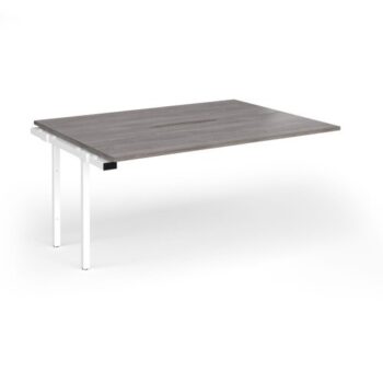 Connex Goal-Post 1600 x 1200 x 725mm Back to Back Add On Bay - White Frame / Grey Oak Top - GCO1612-AB-WH-GO