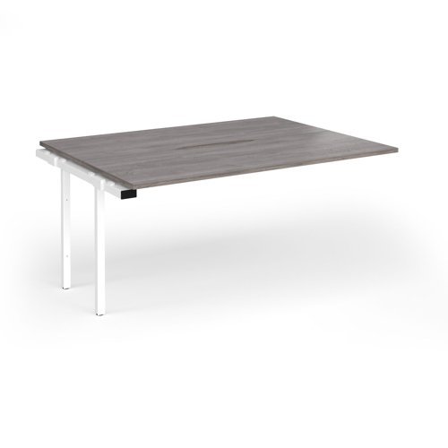 Connex Goal-Post 1600 x 1200 x 725mm Back to Back Add On Bay - White Frame / Grey Oak Top - GCO1612-AB-WH-GO