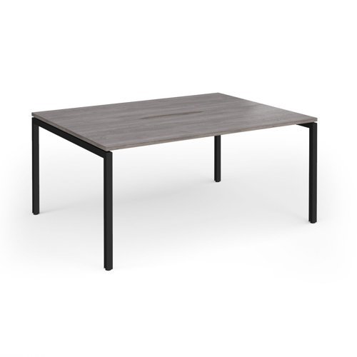 Connex Goal-Post 1600 x 1200 x 725mm Back to Back Desk ( 2 x 1600mm ) - Black Frame / Grey Oak Top - GCO1612-K-GO