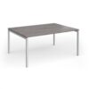 Connex Goal-Post 1600 x 1200 x 725mm Back to Back Desk ( 2 x 1600mm ) - Silver Frame / Grey Oak Top - GCO1612-S-GO