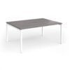 Connex Goal-Post 1600 x 1200 x 725mm Back to Back Desk ( 2 x 1600mm ) - White Frame / Grey Oak Top - GCO1612-WH-GO